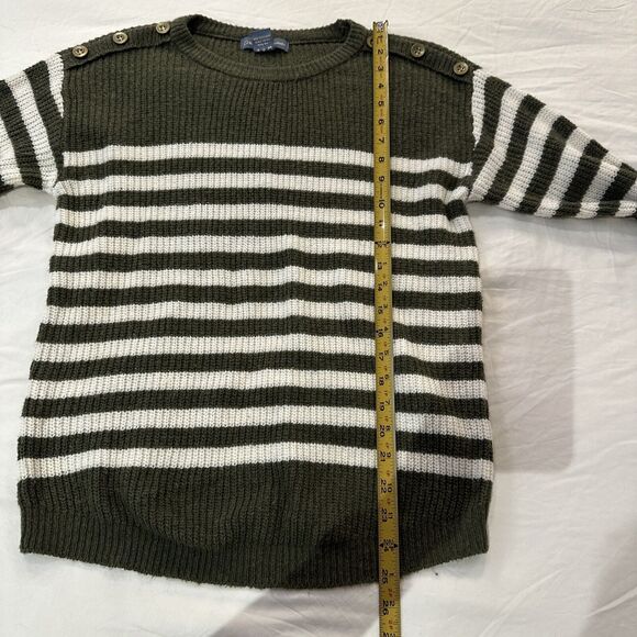 Olive Green Striped Sweater Womens S - Picture 9 of 9